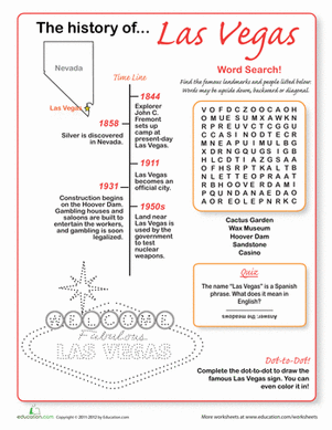 History of las vegas worksheet education las vegas geography worksheets teaching history