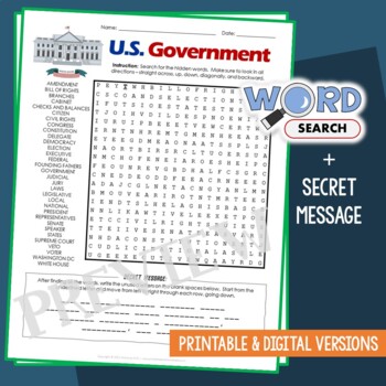 Us government word search tpt