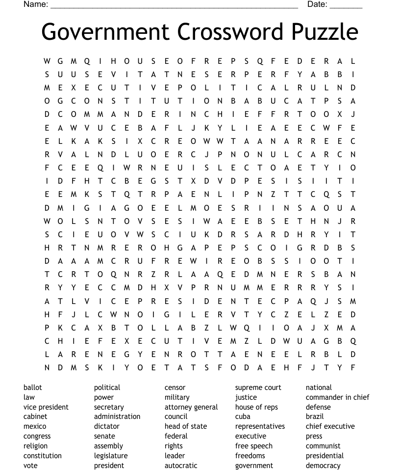 Government word search