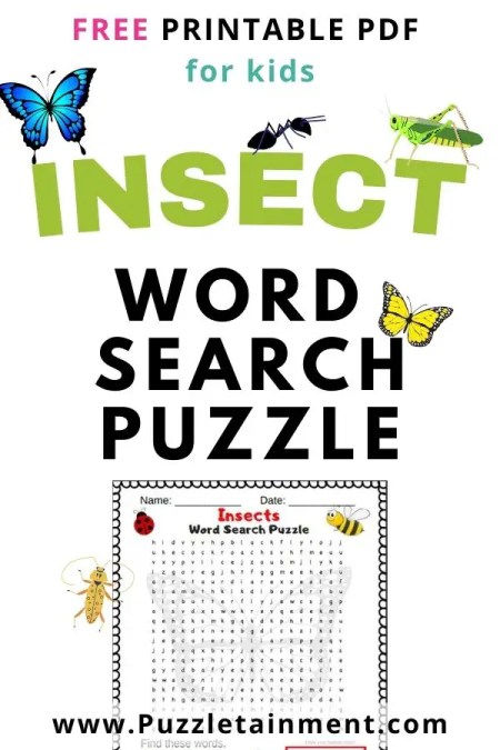 Free printable insect word search creepy crawly good time