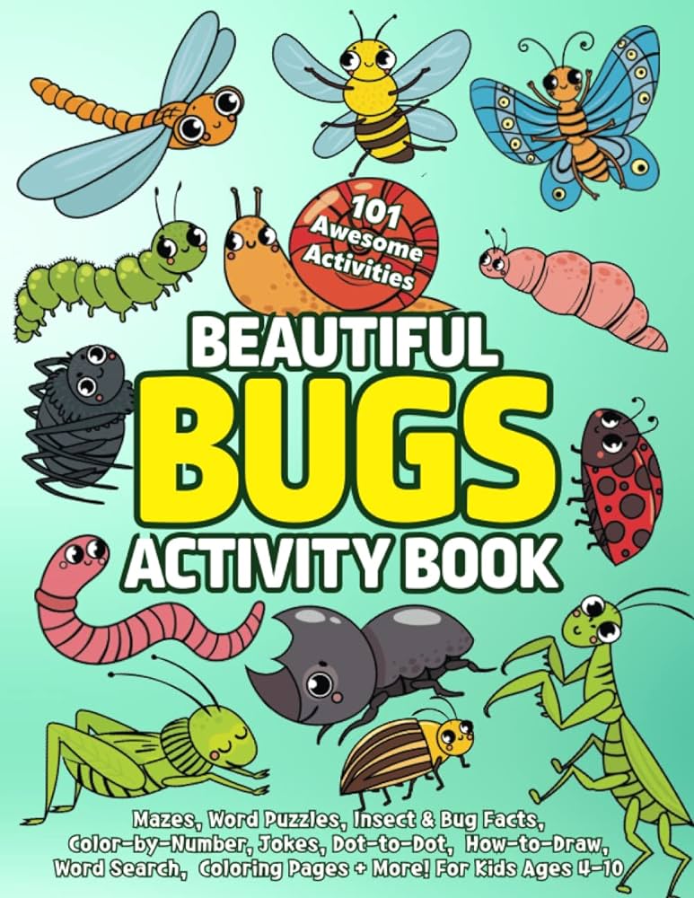 Beautiful bugs activity book awesome activities mazes word puzzles insect bug facts color