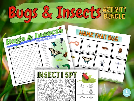 Bugs printable sheets insect activity pack bug word search bugs coloring pages nature book for kids