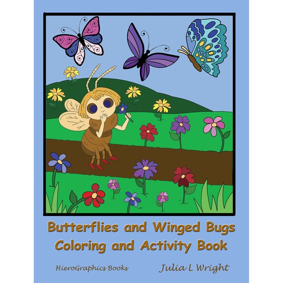 Butterflies and winged bugs coloring and activity book coloring pages mazes word searches and more