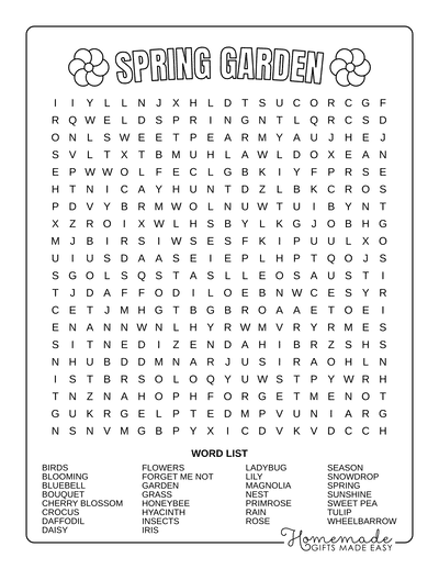 Best free printable spring word search puzzles for kids