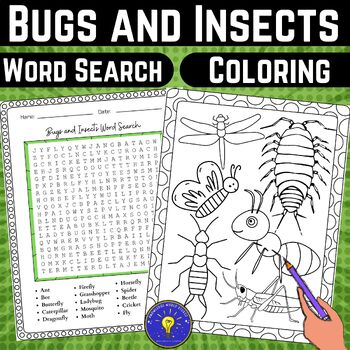 Bugs and insects activities word search