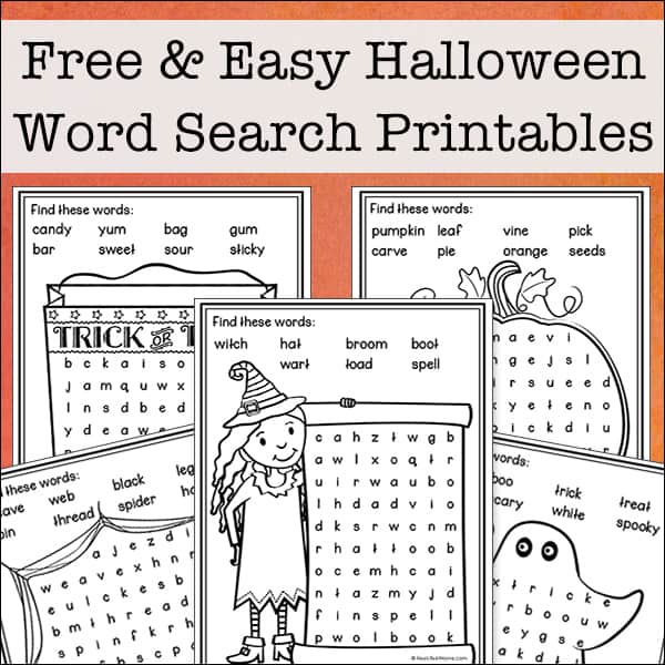 Easy halloween word search free printables for kids