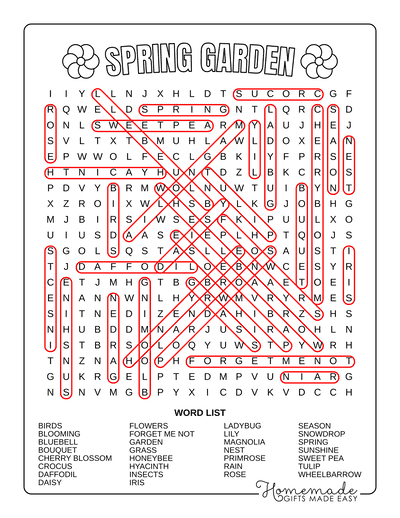 Best free printable spring word search puzzles for kids