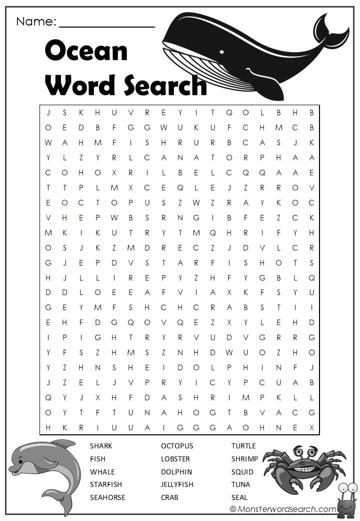 Ocean word search