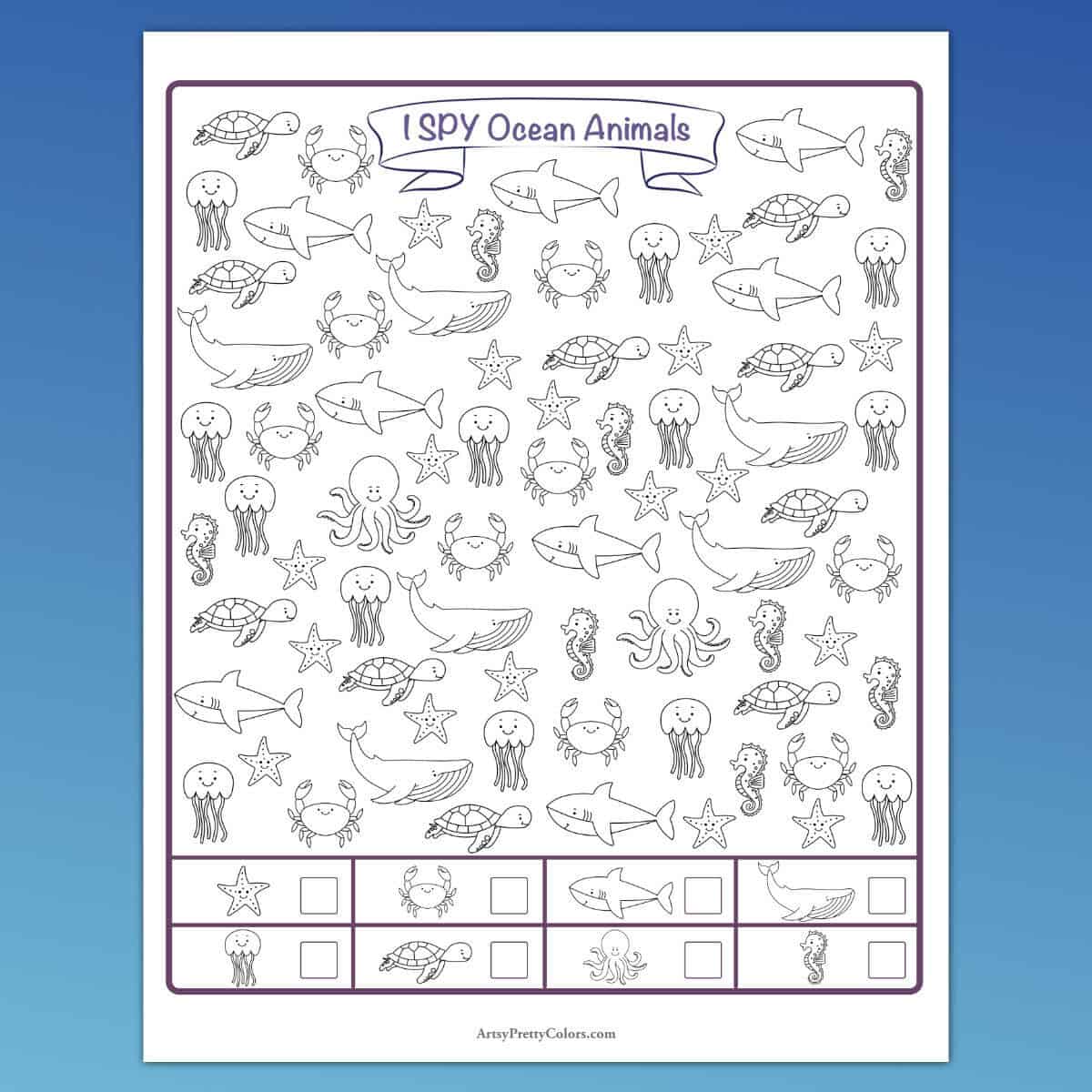 Free i spy ocean printable sea creatures