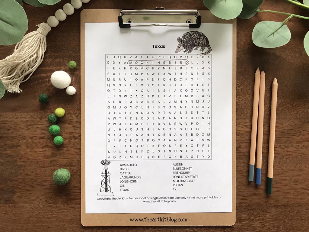 Texas word search coloring page free printable download â the art kit