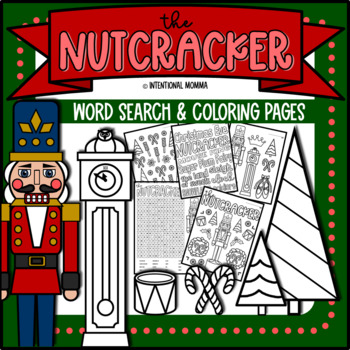 The nutcracker word search and coloring pages by intentional momma