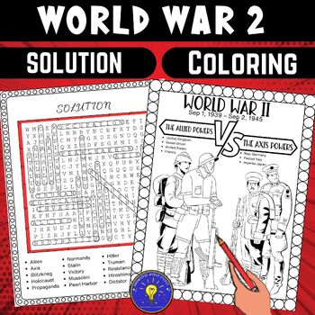 World war activities word search