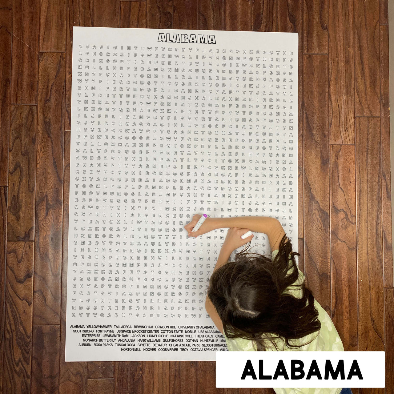 Alabama state bundle coloring and word search â