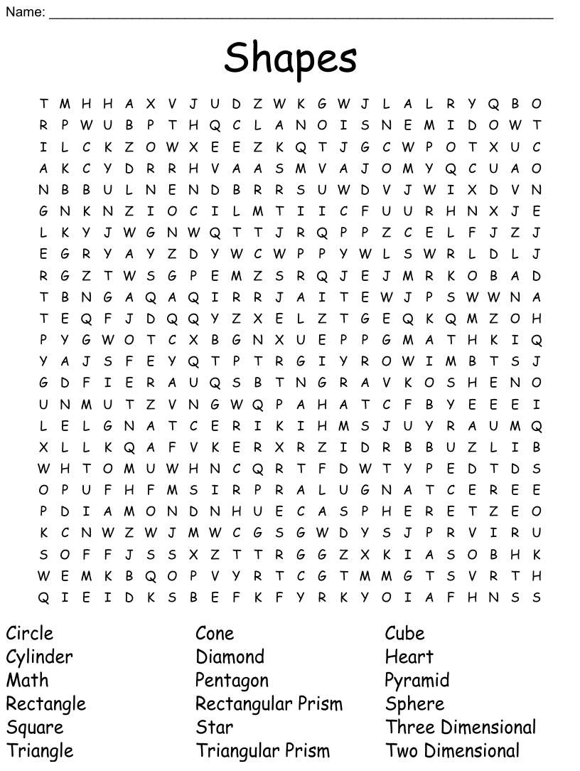 Texture form shape line color word search