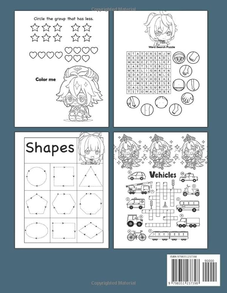 Gããshiã äðpîãt activity book mazes word search cute animated character coloring pages workbook for little kids boys girls arnold anwen books