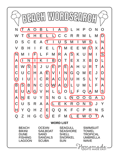 Best free printable summer word search puzzles for kids