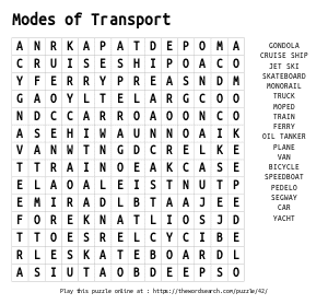 Shapes word search