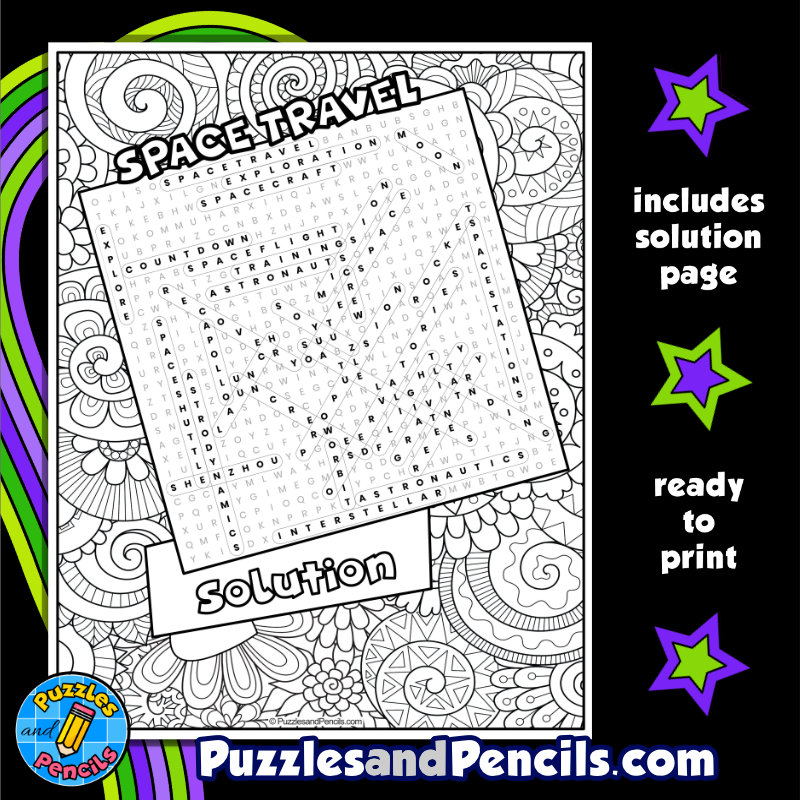 Space travel word search puzzle activity page outer space wordsearch made by teachers