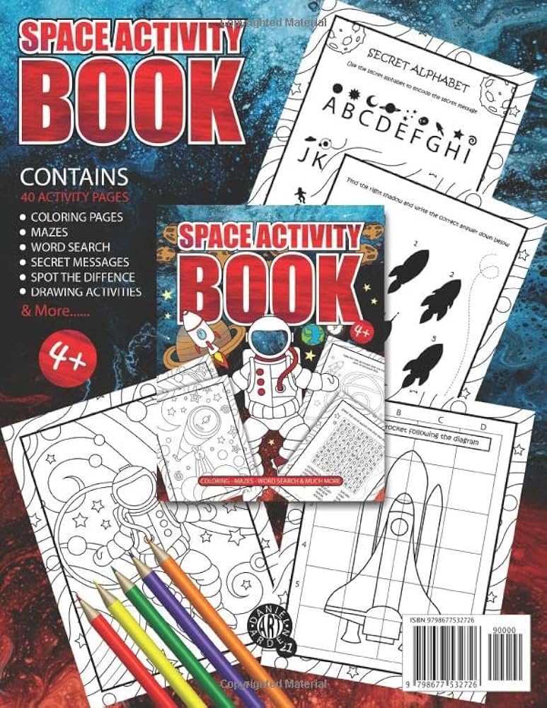 Space activity book for kids ages