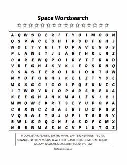 Space wordsearch