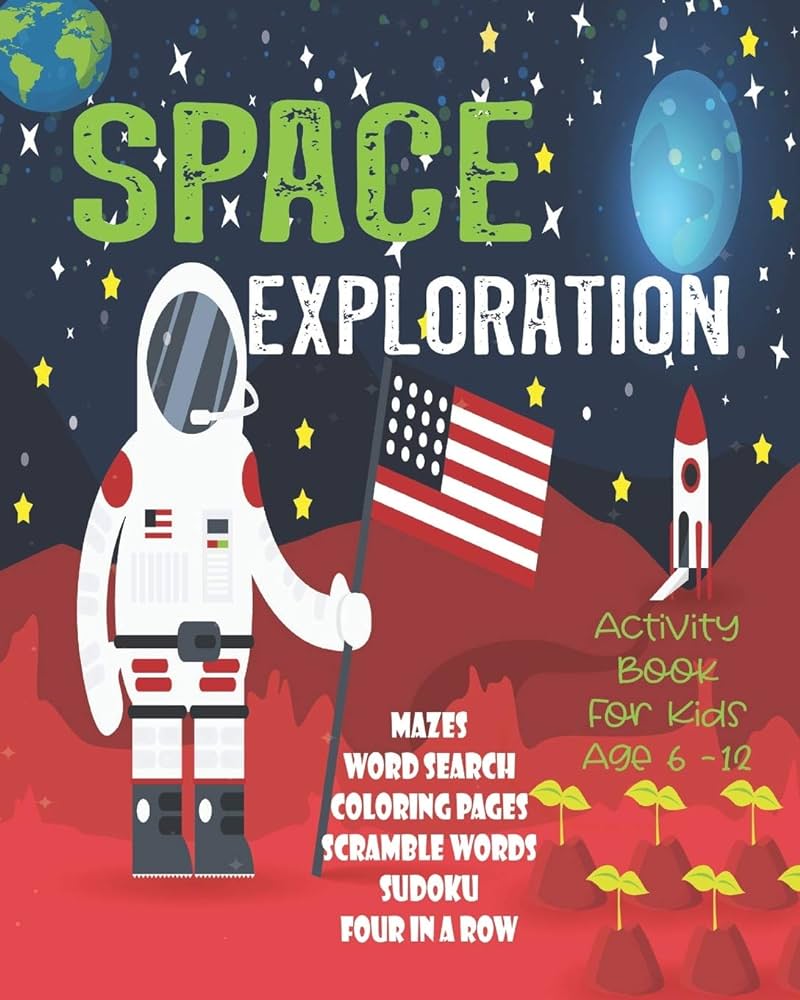 Space exoration activity book for kids age