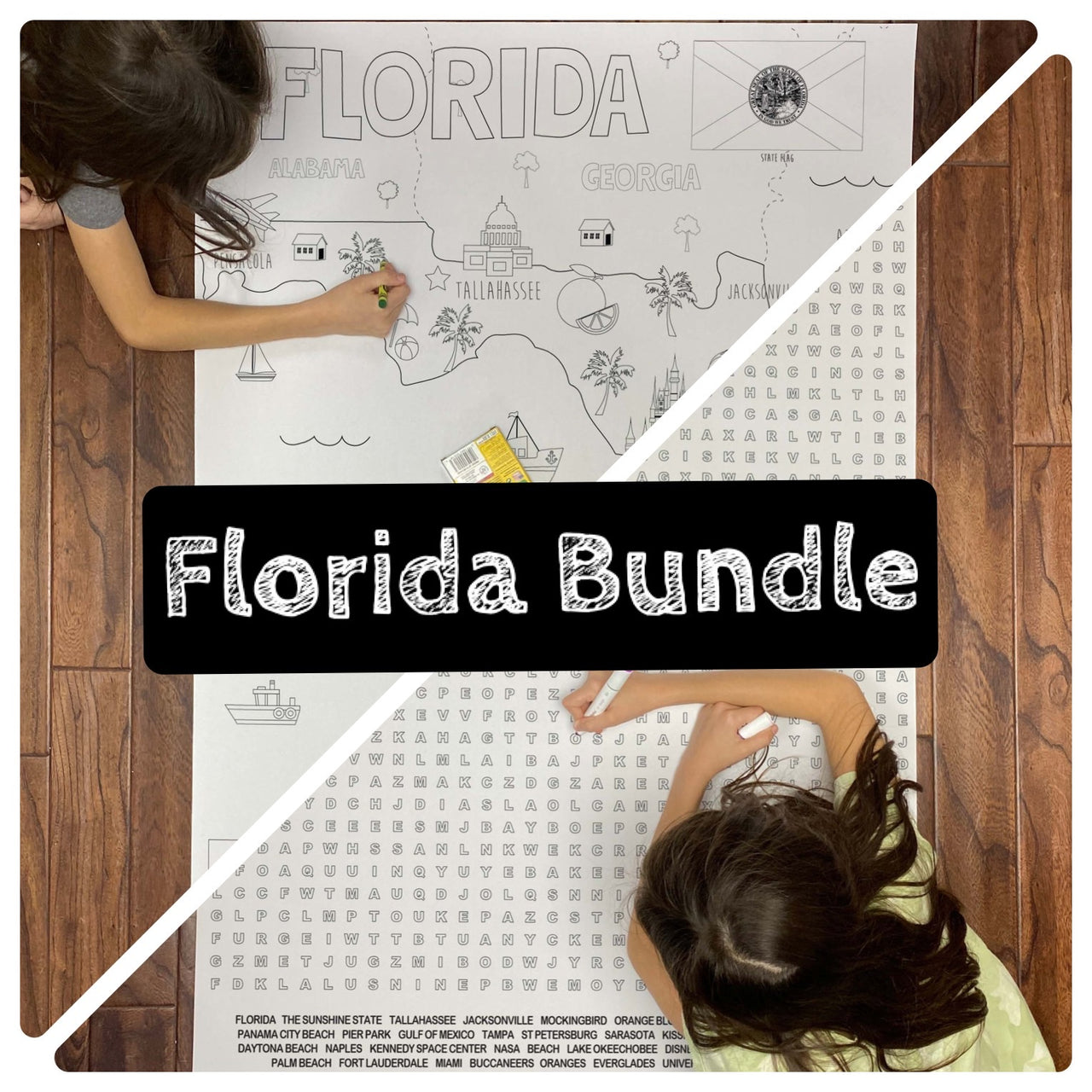 Florida state bundle coloring and word search â
