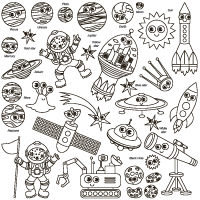 Space travel coloring pages