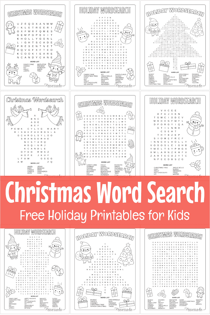 Best free printable christmas word search puzzles for kids