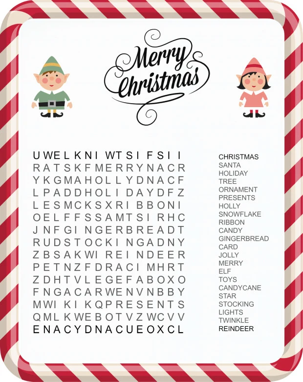 Fun christmas word search printables coloring sheets