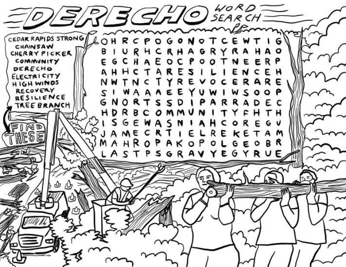 Word search find the words in this derecho