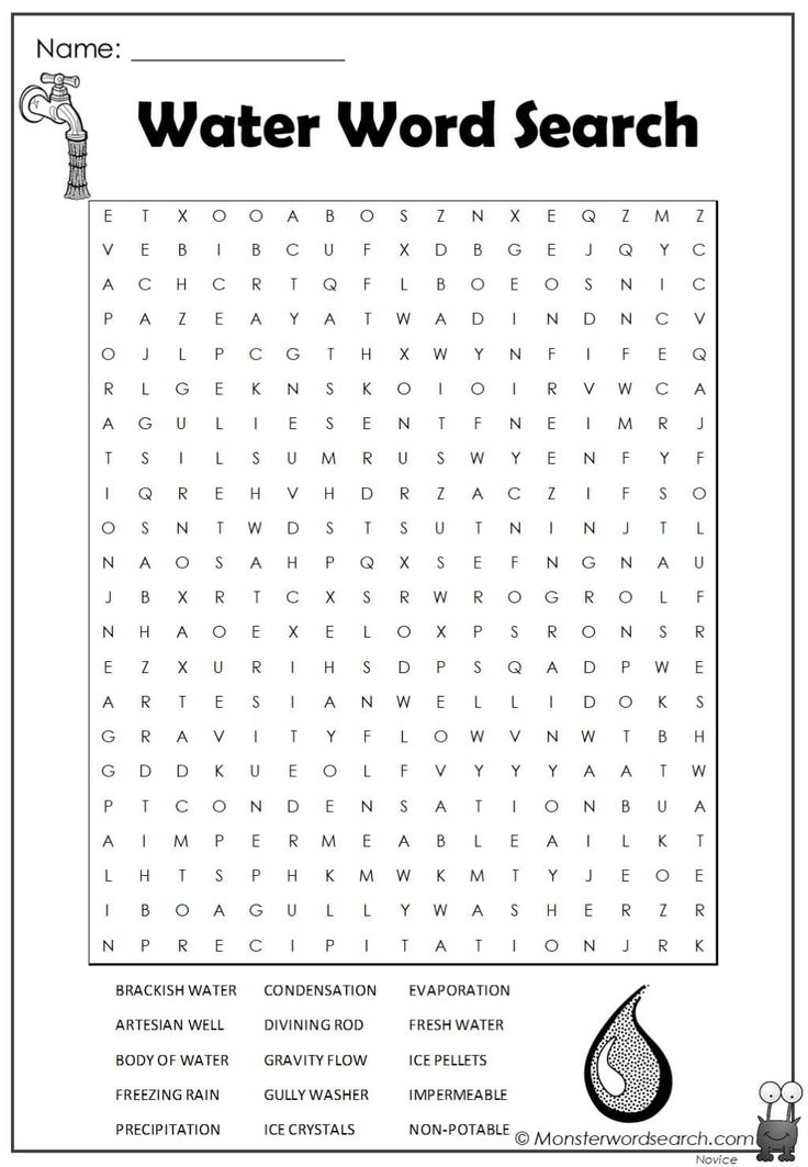 Water word search word puzzles for kids making words word puzzles