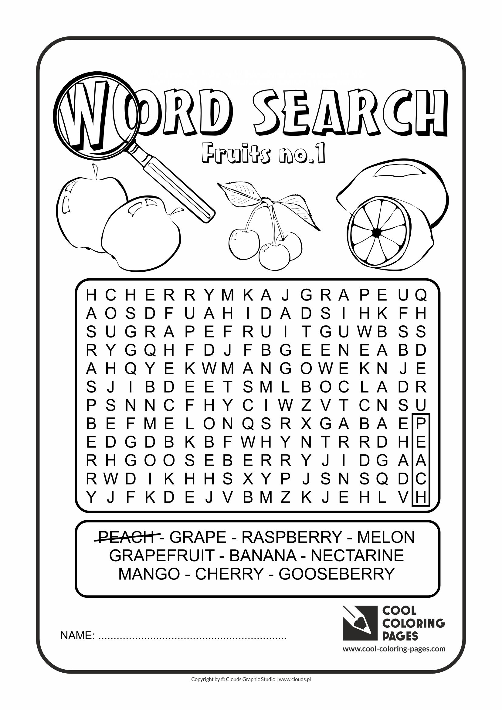 Cool coloring pages word search