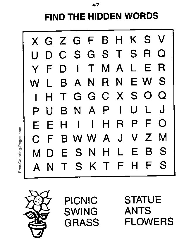 Printable word search puzzles