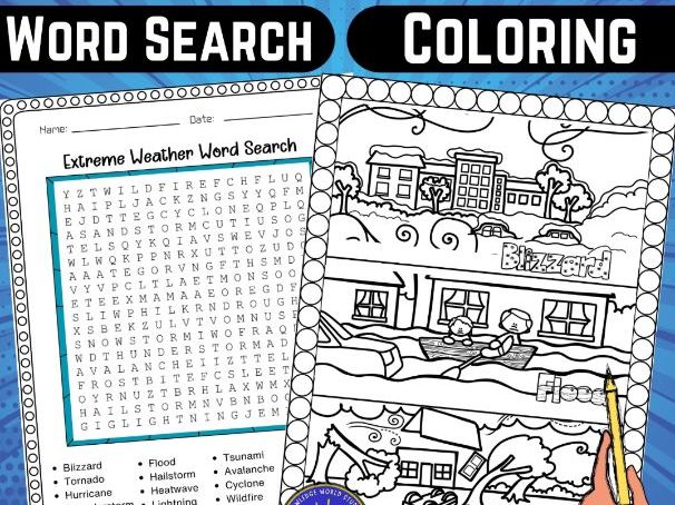 Extreme weather activities word search