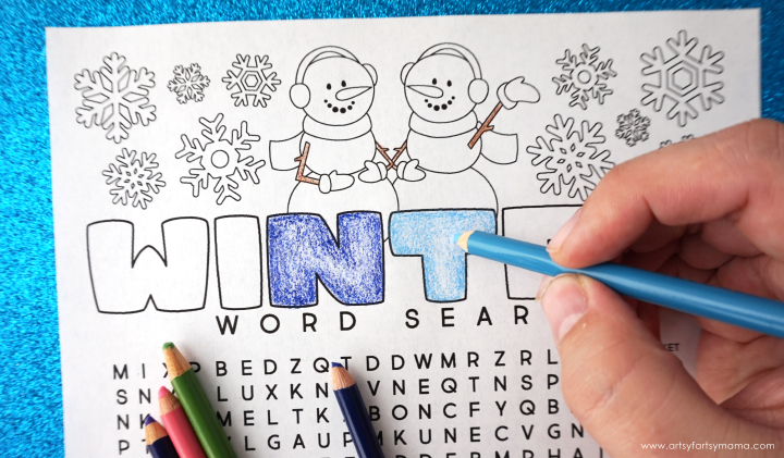 Free printable winter word search coloring page artsy