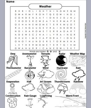 Weather activity word search natural disasters water cycle precipitation etc weather words weather word search natural disasters