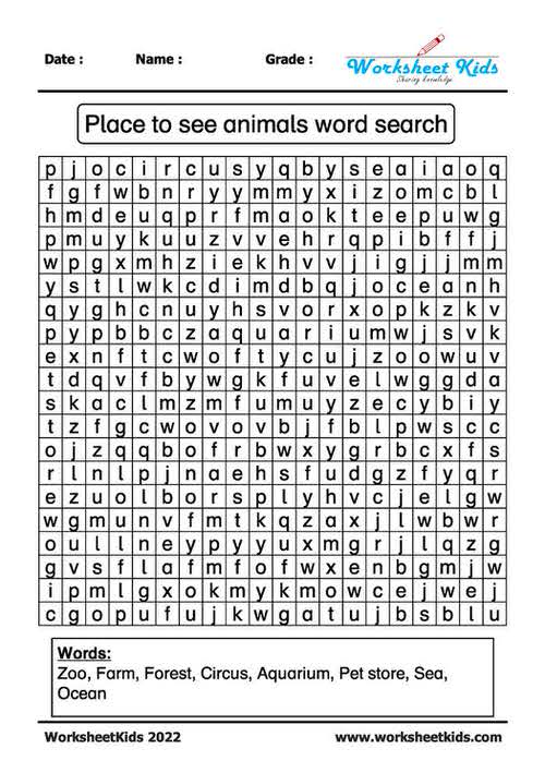 Animal word search puzzle printables boosting vocabulary in an enjoyable way