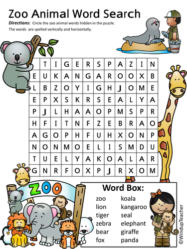 Zoo word search