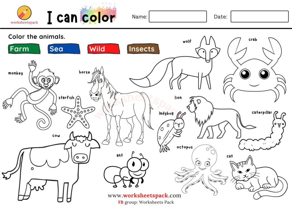 Free printable animals coloring pages