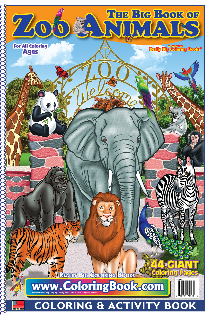 Zoo animals coloring book x