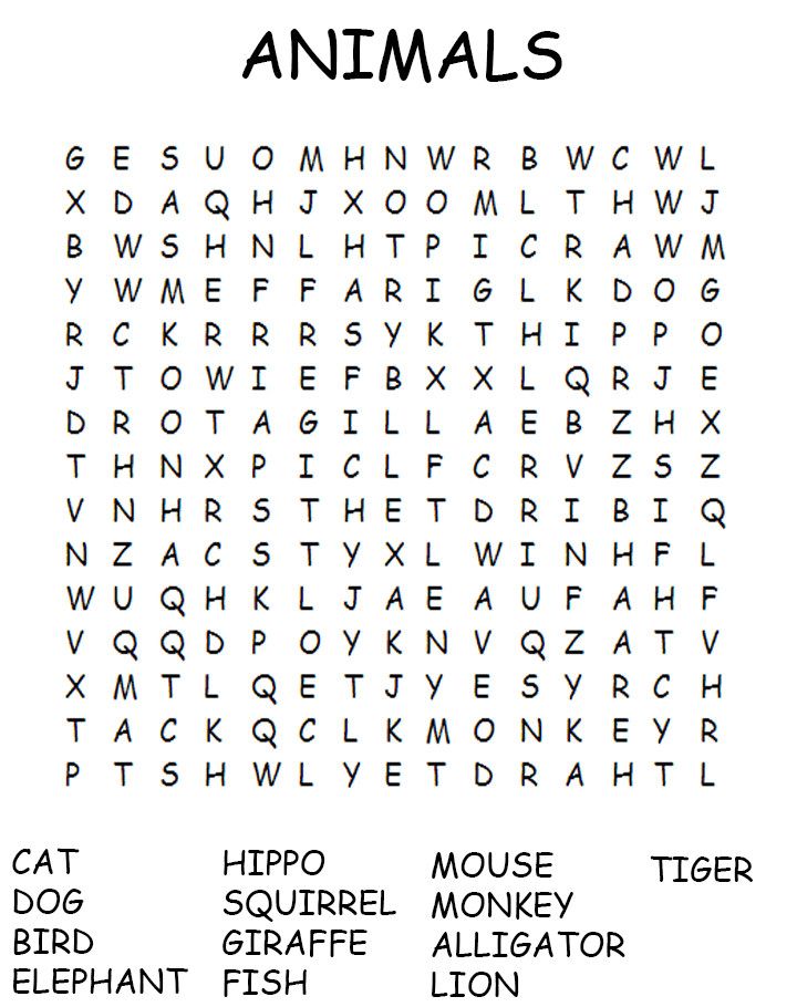 Zoo animal word search printable word puzzles for kids kids word search word puzzles