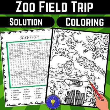 Zoo field trip activities word search