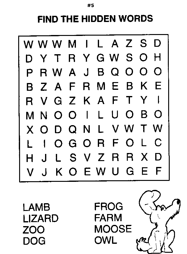 Free printable word puzzle