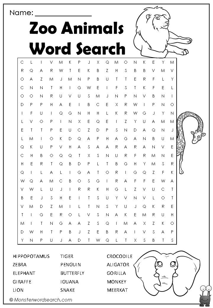 Nice zoo animals word search word puzzles for kids kids word search zoo animals