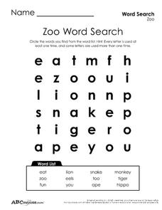 Zoo printables collection topic lesson planet