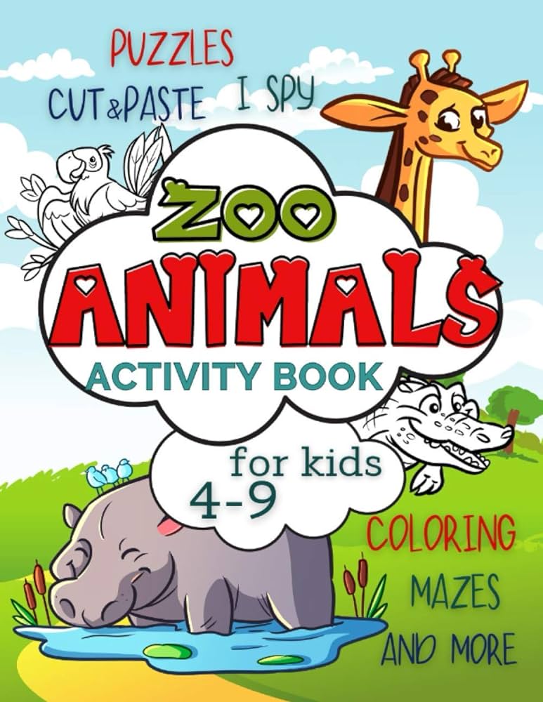 Zoo animals activity book for kids