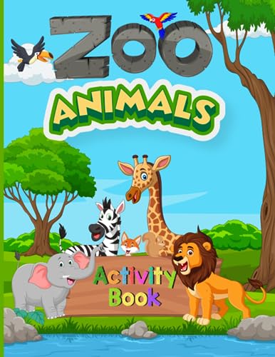 Zoo animals activity book coloring mazes word search connect the dots and more by jat s jackson