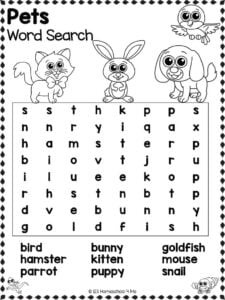 Free printable animal word searches for kids