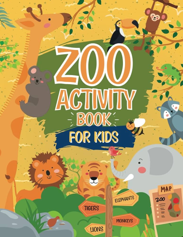 Zoo activity book for kids perfect zoo themed workbook for ages