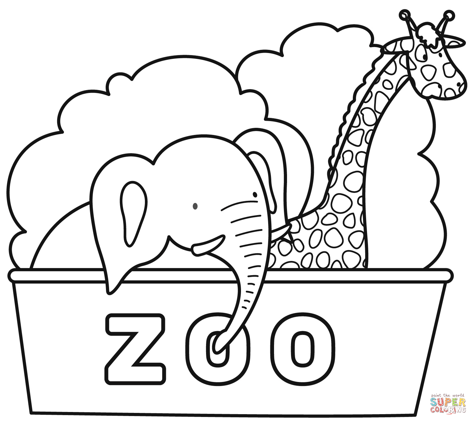 Zoo coloring page free printable coloring pages